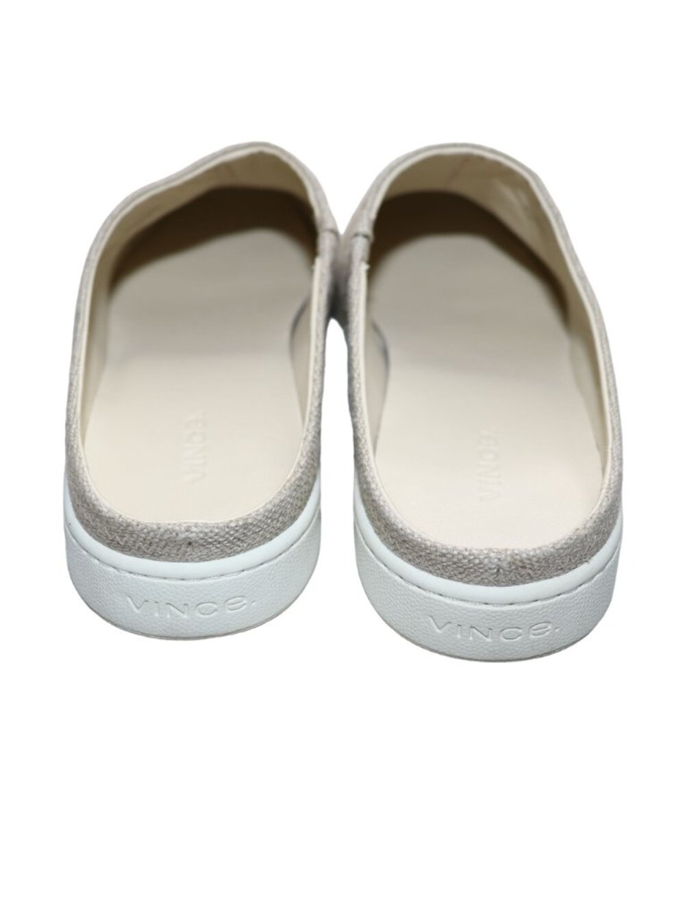 Vince Mule Vianne Size 9.5 Beige Linen Canvas Slip-On Comfort Minimalist - Picture 7 of 12